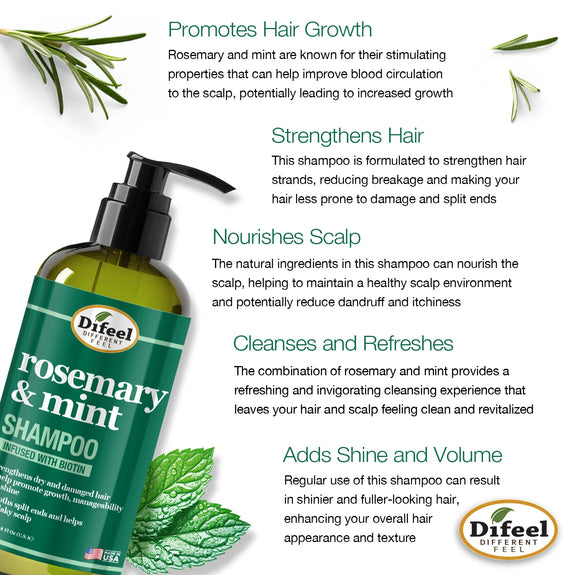 DIFEEL ROSEMARY AND MINT HAIR STRENGTHENING SHAMPOO WITH BIOTIN 1LITER