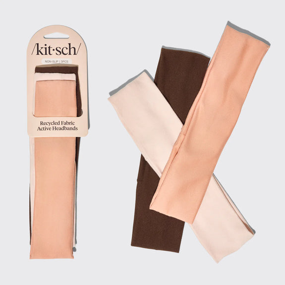 KITSCH Rosewood Active Headbands 3pc Set