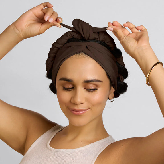 Kitsch Set & Flow Heatless Curling Headband - Chocolate Brown