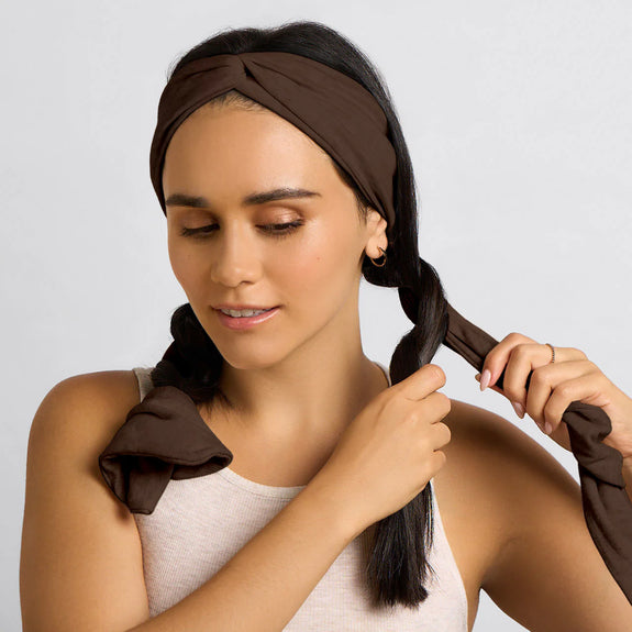 Kitsch Set & Flow Heatless Curling Headband - Chocolate Brown