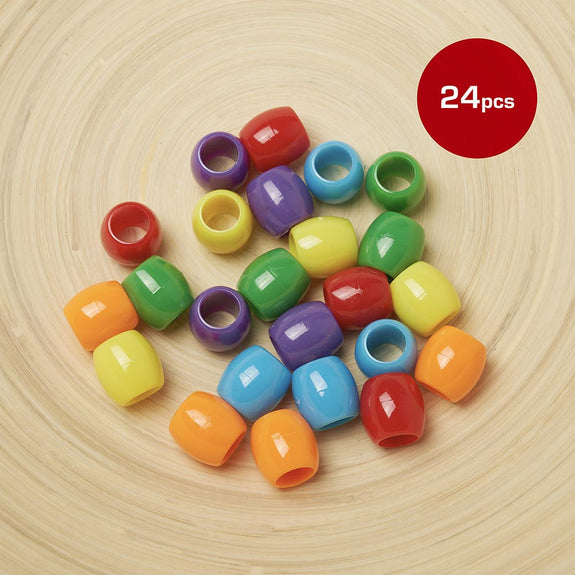 RED BY KISS Jumbo Hair Beads (24pcs)  Colored Beads for Braid and Jewelry Making