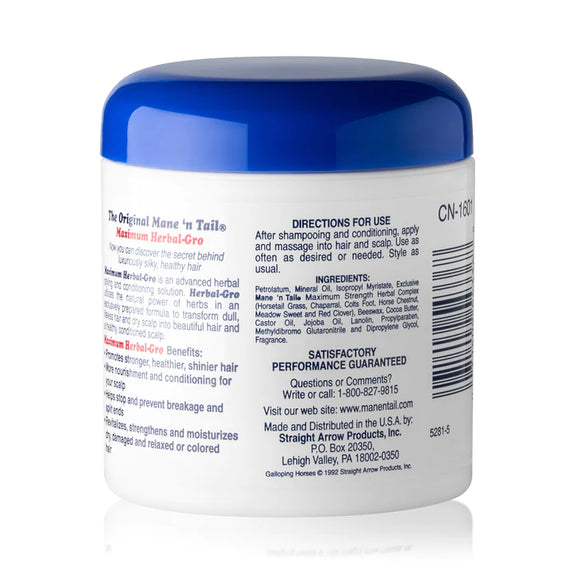 MANE N TAIL MAXIMUM HERBAL-GRO STYLING POMADE 5.5oz