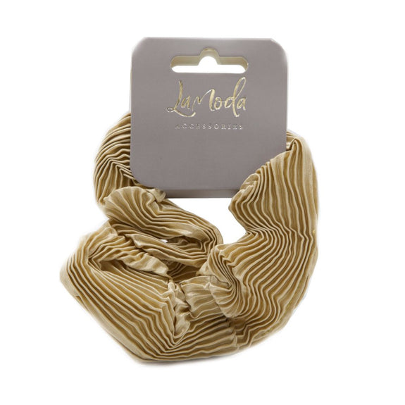 LA MODA RIBBED SATIN SCRUNCHIE