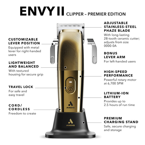 ANDIS ENVY II PREMIER CLIPPER GOLD