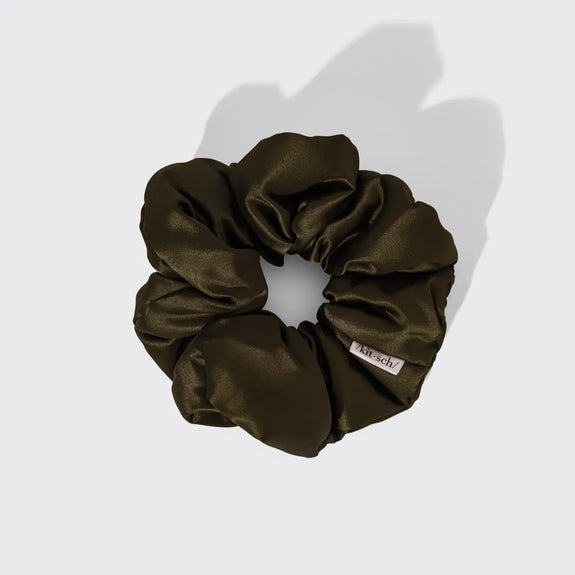 Kitsch Pillow Scrunchies in Satin 4pc - Black