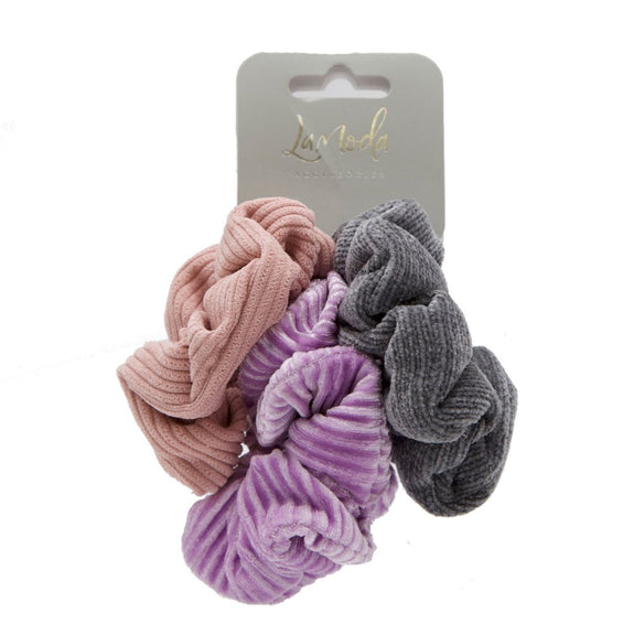 LA MODA RIBBED SCRUNCHIE SET SET OF 3