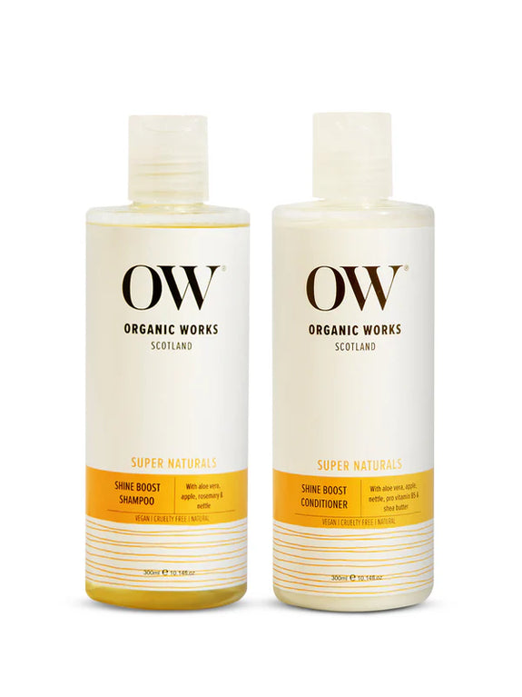 ORGANIC WORKS SHINE BOOST DUO SHAMPOO 300ML CONDITIONER 300ML