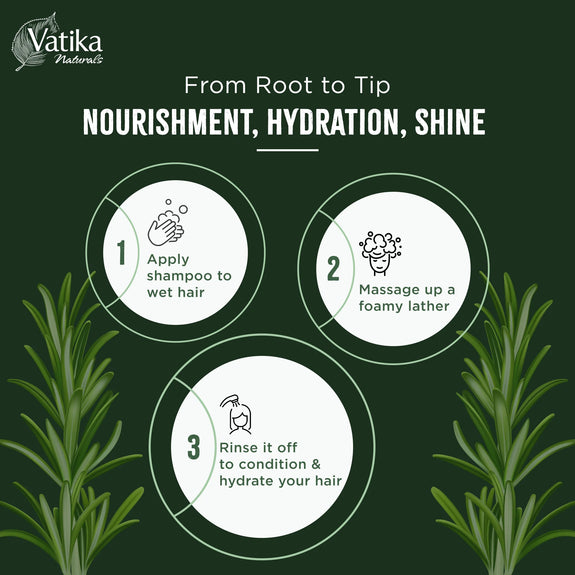 Vatika Natural Rosemary Shampoo  Damage Repair & Frizz Control- 425 Ml