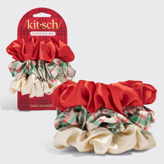 Kitsch Holiday Scrunchies 3pc Set - Multi-Color