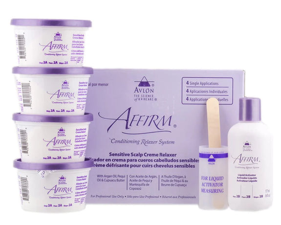 AVLON Affirm Conditioning Relaxer KIT System Sensitive Scalp Cream Relaxer KIT