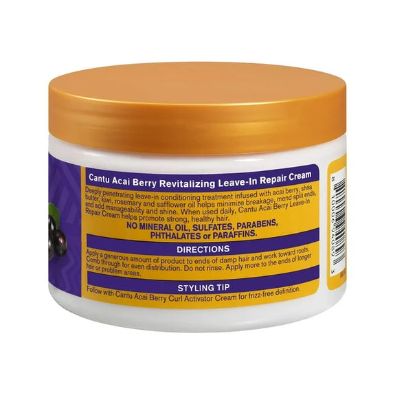 Cantu Revitalizing Leave-In Repair Cream with Acai Berry and Shea Butter, 12 oz.