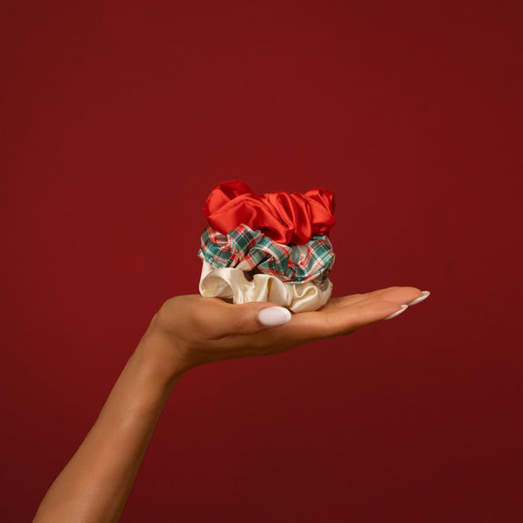 Kitsch Holiday Scrunchies 3pc Set - Multi-Color