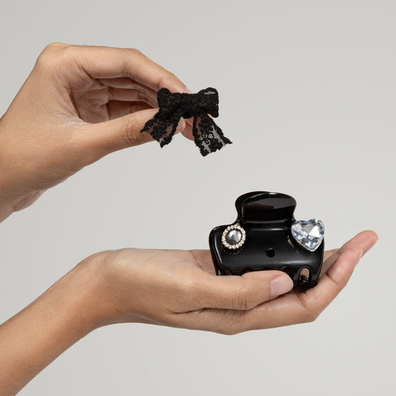 Kitsch pop Cloud Clip 7pc Set Vintage- Black