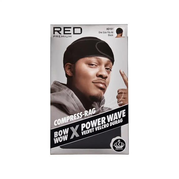 Red by Kiss BOW WOW X Power Wave Velvet Hook and Loop Fastener Compression Rag Black