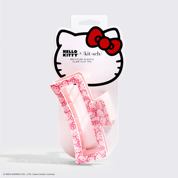 Kitsch x Hello Kitty Jumbo Open Shape Claw Clip - Pink Hello Kitty Faces