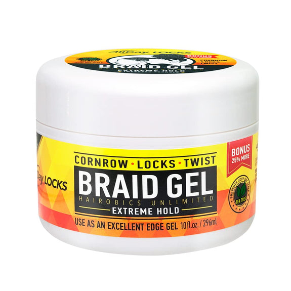 All Day Locks Extreme Hold Braid Gel for Cornrow Locks and Twist