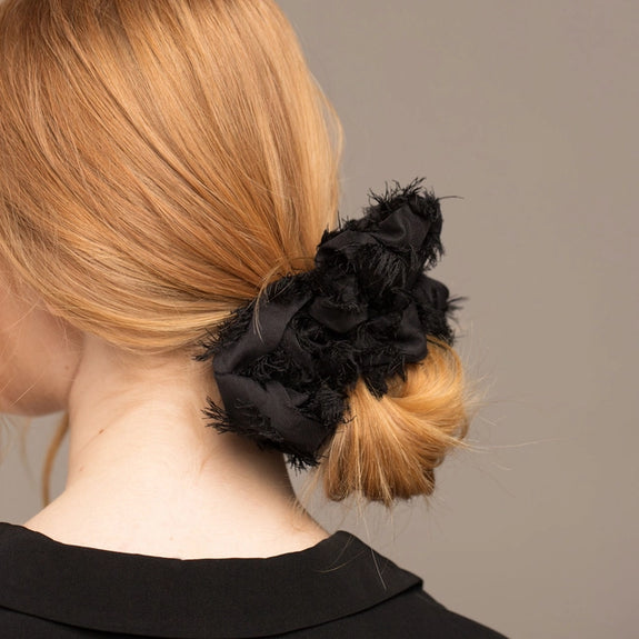 KITSCH Brunch Scrunchie - Frayed Black