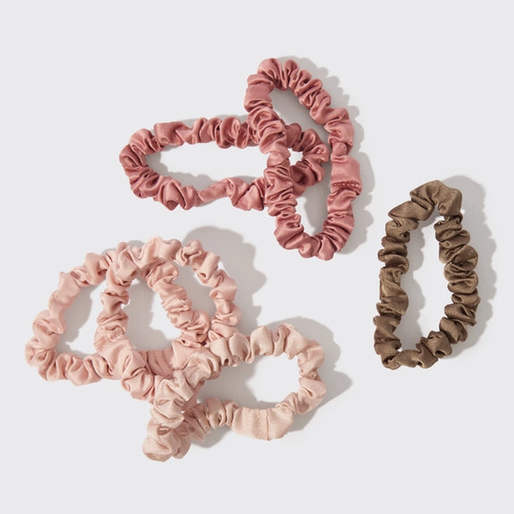 KITCH Holiday Ultra Petite Scrunchies 6 Pc Set - Terracotta