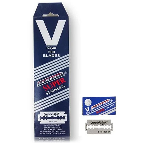 Super-Max Double-Sided Razor Blades[ 200 ] FULL PACK – Shaba Cosmetics