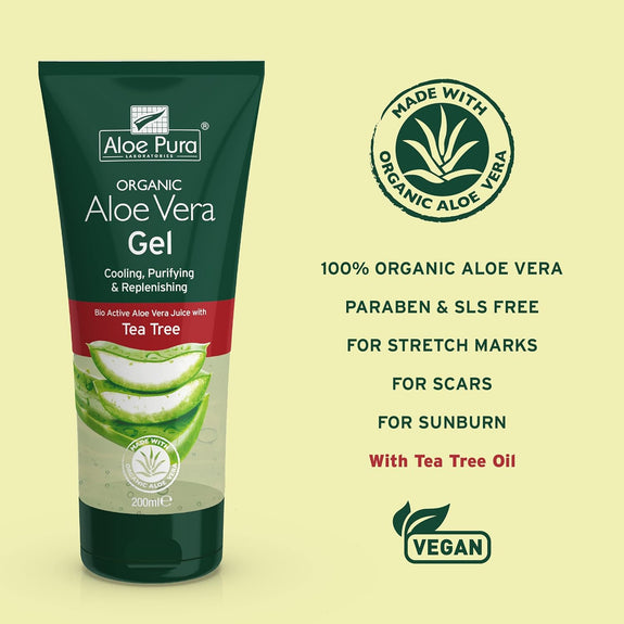 ALOE PURA ALOE VERA GEL WITH TEA TREE 200 ml