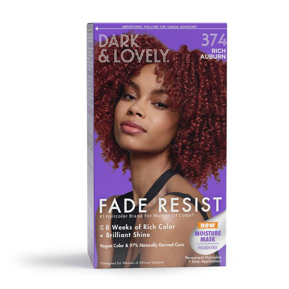 Dark & Lovely Fade Resist Permanent Hair Color 374 Rich Auburn
