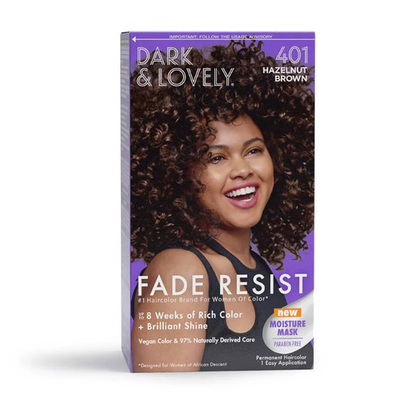 Dark & Lovely Fade Resist Permanent Hair Color 401 Hazelnut Brown