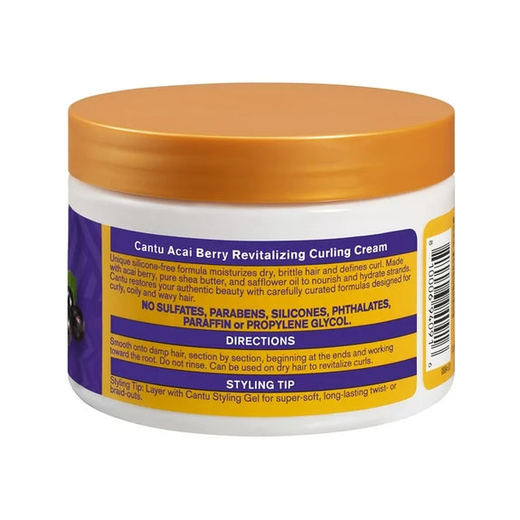 Cantu Revitalizing Curling Cream with Acai Berry and Shea Butter, 12OZ