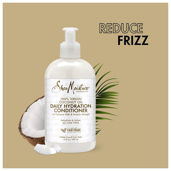 Shea Moisture 100% Virgin Coconut Oil Daily Hydration Shampoo & Conditioner | 13 fl. oz. Each