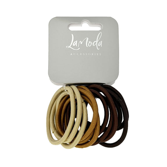 LA MODA NEUTRAL PONYTAILERS 12PCS