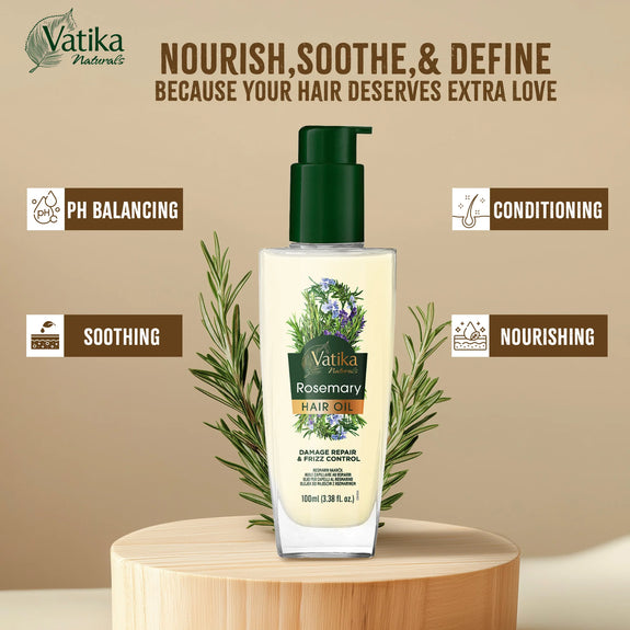 Vatika Natural Rosemary Hair Oil  Damage Repair & Frizz Control - 100 ML