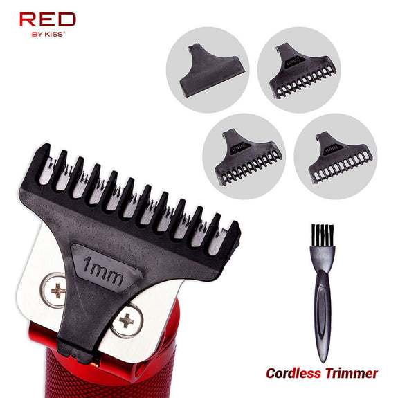 RED BY KISS Precision Blade Cordless Trimmer – Red