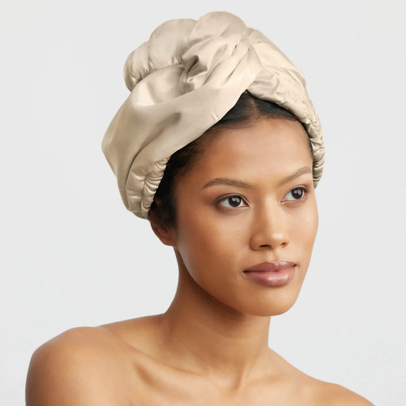 kitsch Champagne Satin Wrapped Hair Towel