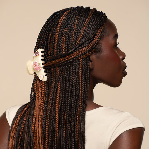 Kitsch Kitschpop Curved Claw Clip 7pc Set Vintage- Pearlized Cream