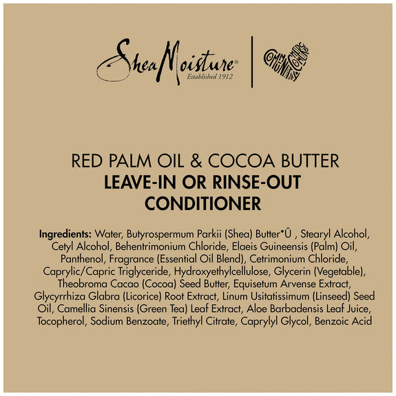 SheaMoisture Conditioner Red Palm Oil and Cocoa Butter for Curly Hair with Flaxseed Oil 13 oz