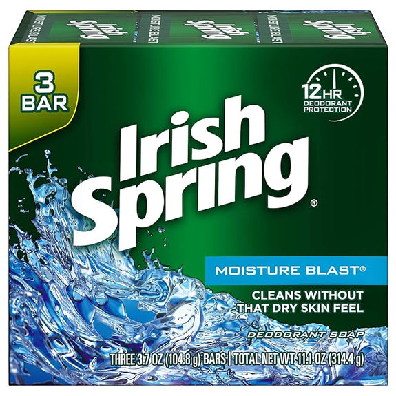 Irish Spring Deodorant Soap, Moisture Blast