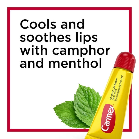 Carmex Classic Medicated Lip Balm Tube, Lip Moisturizer, ORIGINAL 10g