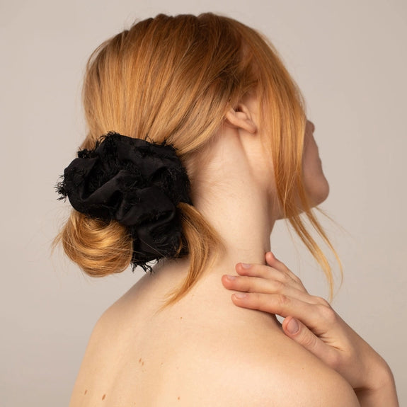 KITSCH Brunch Scrunchie - Frayed Black