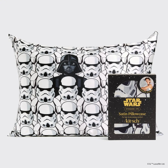 Kitsch Star Wars™ & Kitsch Satin Pillowcase in Darth Vader & Stormtroopers