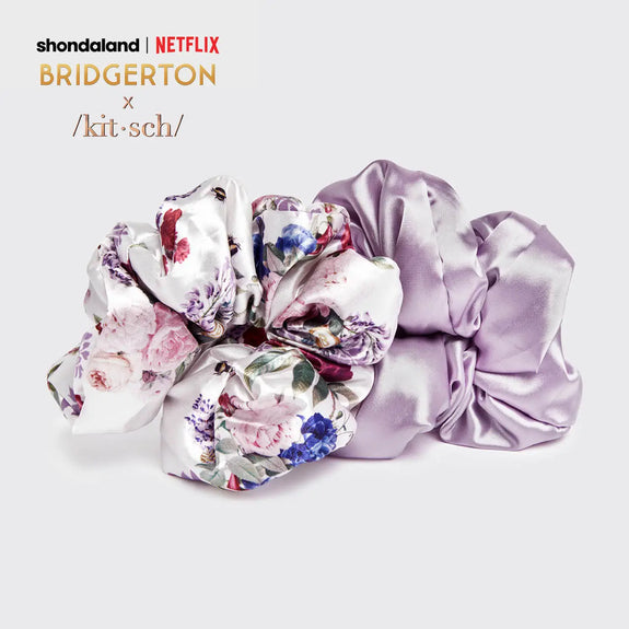 Kitsch Bridgerton X Kitsch Satin Pillow Scrunchies - Floral