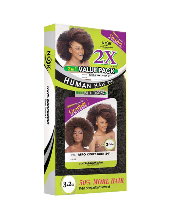 JANET COLLECTION 2X AFRO KINKY BULK 24″ PREMIUM SYNTHETIC HAIR