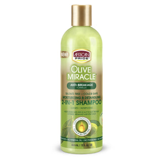 AFRICAN PRIDE  OLIVE MIRACLE 2-IN-1 SHAMPOO, 12OZ