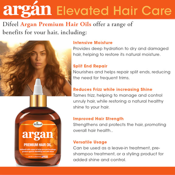 DIFEEL ELEVATED ARGAN PREMIUM HAIR OIL 7.1 OZ.