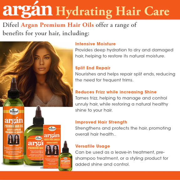 DIFEEL ARGAN HYDRATING PREMIUM HAIR OIL 8 OZ