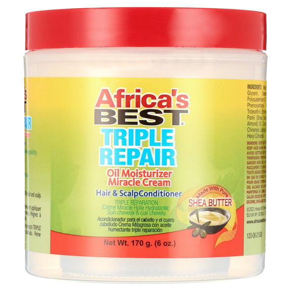 Africa's Best Triple Repair Oil Moisturizer Miracle Cream Hair & Scalp Conditioner, 5.25 oz