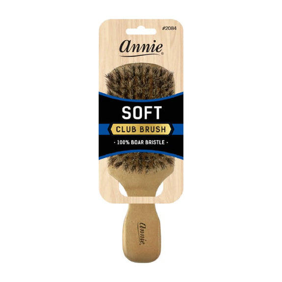 Annie Soft Club Brush 100% Pure Boar Bristles Gold