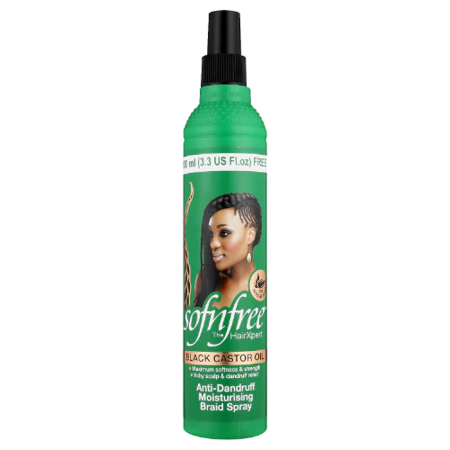 SOFN’FREE BLACK CASTOR OIL WITH ANTI-DANDRUFF Moisturising Braid Spray-350ML