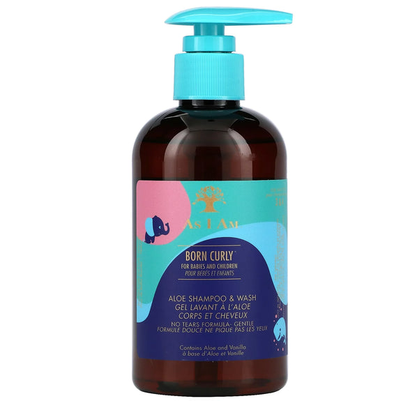 AS I AM BORN CURLY ALOE SHAMPOO & WASH 8 OZ