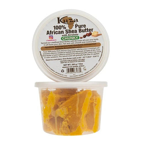 Kuza 100% Pure African Shea Butter with Borututu, Yellow, Chunky