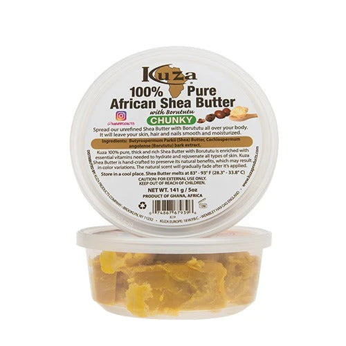 Kuza 100% Pure African Shea Butter with Borututu, Yellow, Chunky