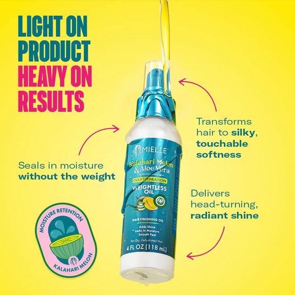 Mielle Kalahari Melon & Aloe Vera Deep Hydration Weightless Oil 118ml/4oz